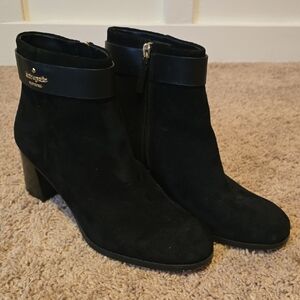 Kate Spade Black Suede Heeled Boots